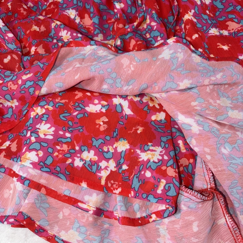 SimpleFun Floral Skort Boho Flowy Coastal Cowgirl Butterfly Hem Coachella Beach - Picture 4 of 8